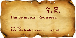 Hartenstein Radamesz névjegykártya